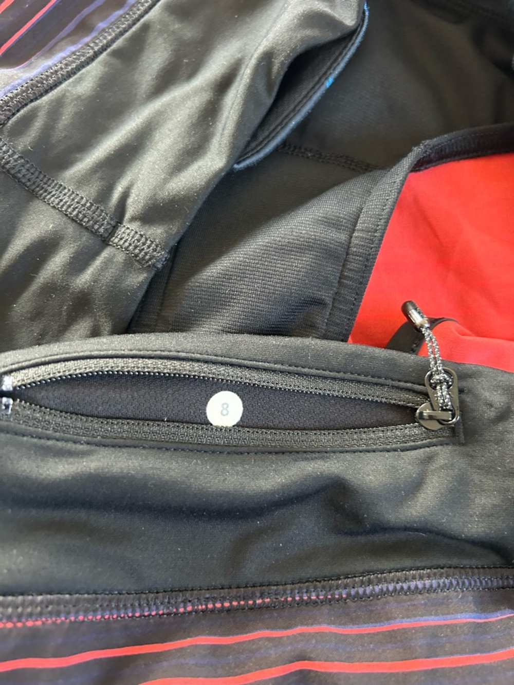 lululemon athletica Classic Speed Shorts Low Rise Black Multi Lined Zip Pocket - Picture 7 of 7
